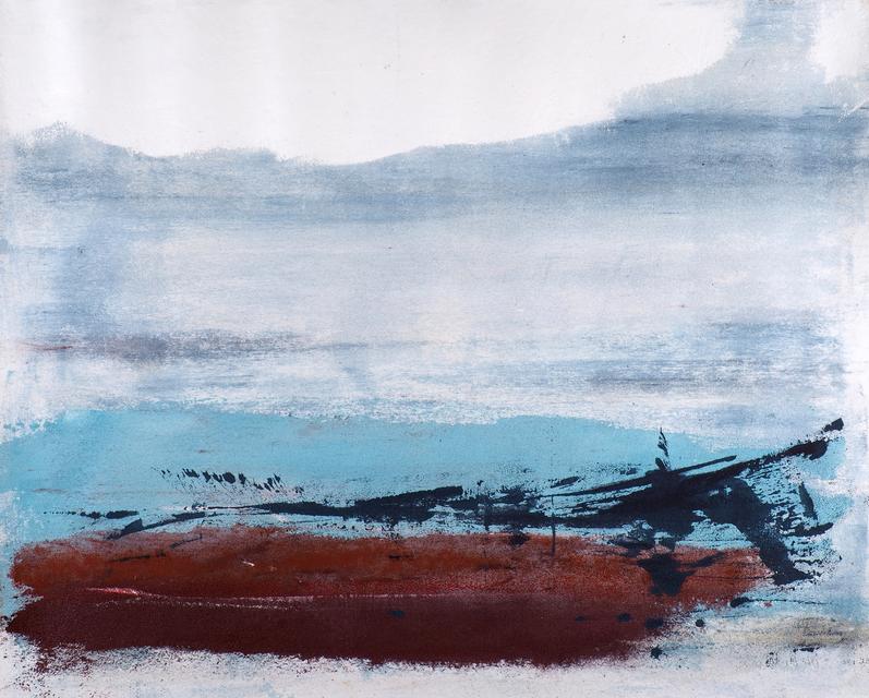 Das Rote Meer / The Red Sea - 2025 | 70x55cm | acrylic, oil, pastel glass particles on canvas